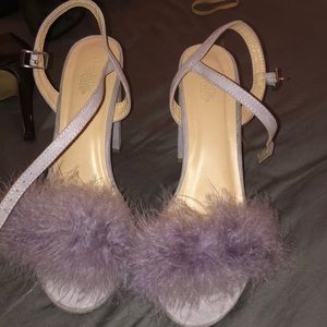 Furry block heels